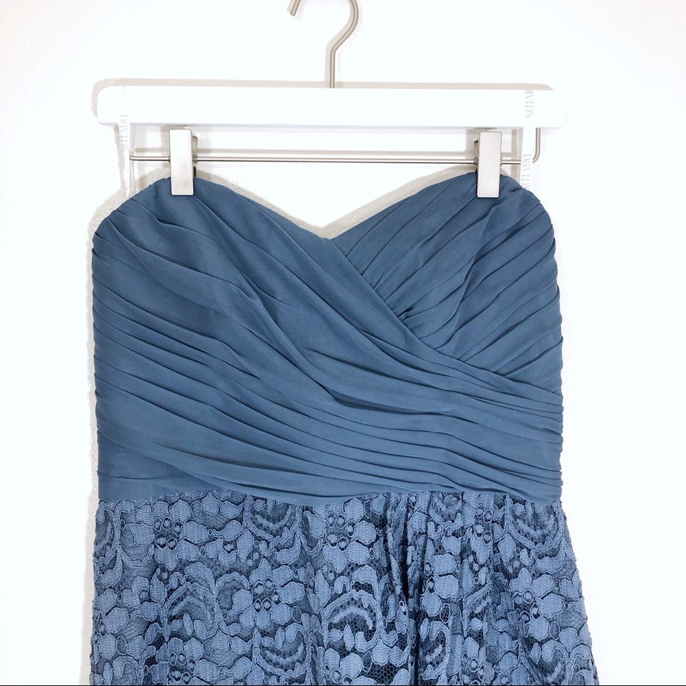 David’s Bridal bridesmaid dress in Steel Blue 10 - Picture 3 of 11